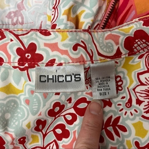 Chico’s Floral Cotton Jacket Size 1 - Picture 5 of 5